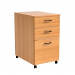Rollcontainer, Höhe 72 cm, 43x62 cm (B/T), 3 Schubladen, abschließbar, 